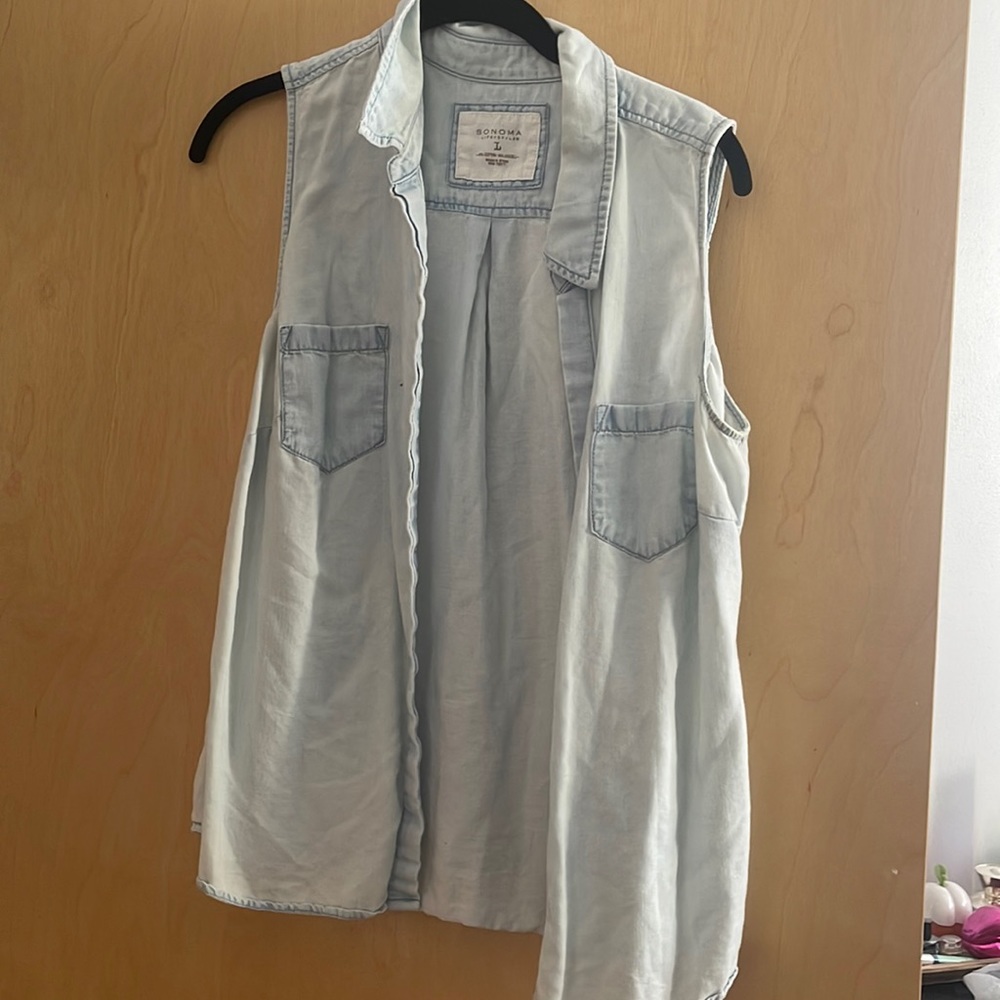 Button up chambray top